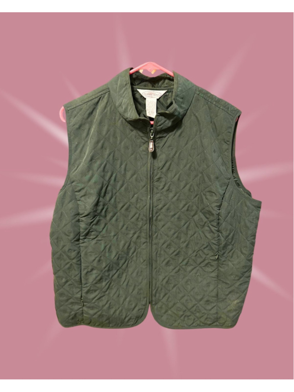 Forest Green Zip Up Vest Northern Reflections XL